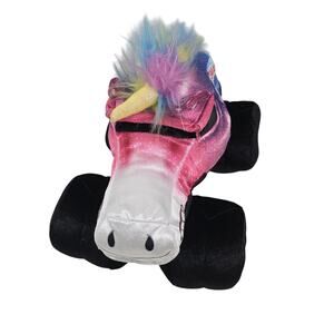 Monster Jam Sparkle Smash Unicorn Plush Truck – Rainbow Mane – 7" – Excellent